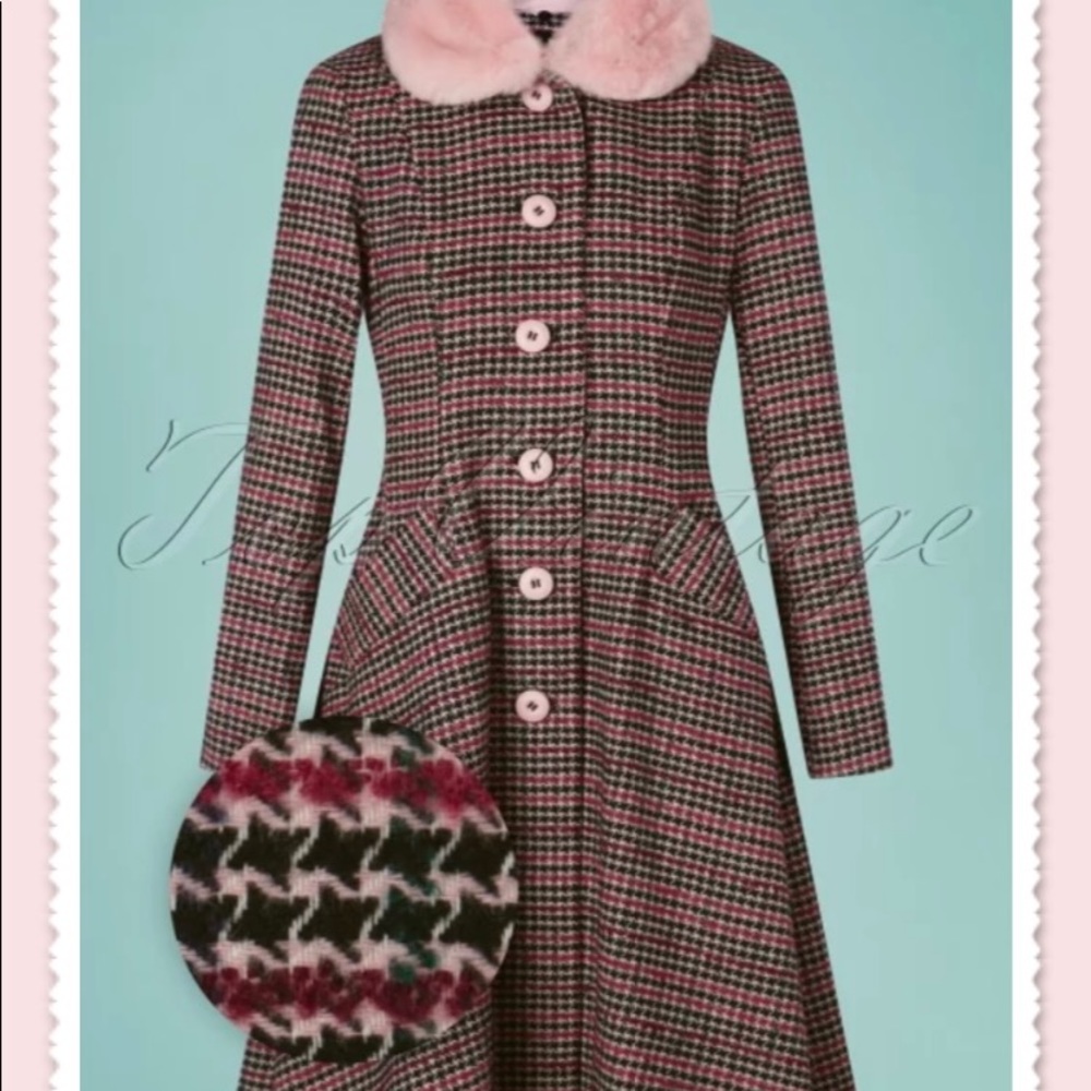 HellBunny 50's Watson coat in pink
